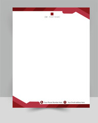 Simple Letterhead Template &ndash; Clean & Professional Layout  with color read