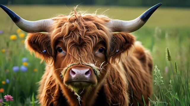 video of A Scottish breed of rustic cattle, the Highland cow
