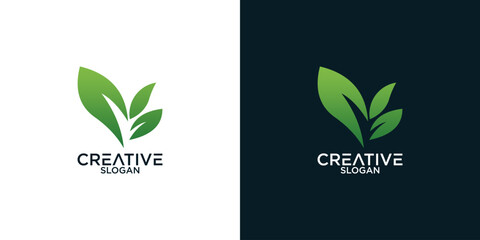 leaf logo design vector	