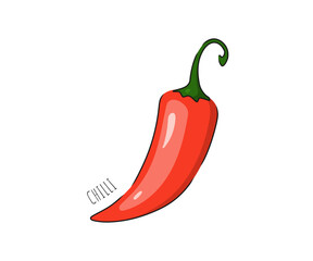 Spicy Chili Pepper Icon Vector. Red Chilli cayenne pepper.
