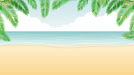 Fototapeta premium Seaside Background-9 海辺の背景。トロピカルなリゾートの壁紙。海岸のあしらい。夏の海。