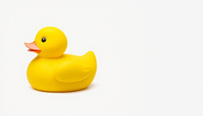 4k ULTRA HD Large Yellow Rubber Duck on Plain Neutral Grey Background, Isolated
