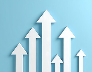 White Arrows Upward Growth Progress Success Achievement Strategy