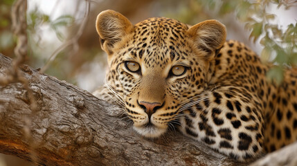 Naklejka premium leopard in zoo