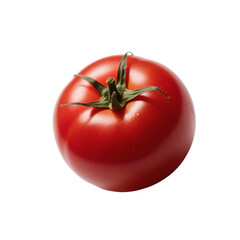 Single red tomato isolated on white background
