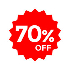 70% Offer Discount sticker Label, Discount Sale Label.