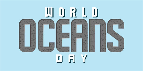 World oceans day design with turtle. Sea turtle trapped in plastic celebrating world ocean day