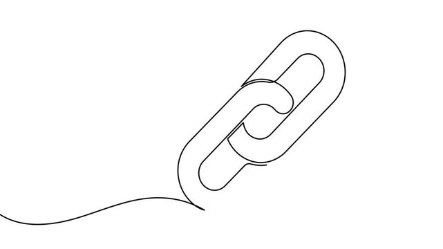  Chain link continuous one line drawing animation 4k video