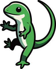 Naklejka premium 緑のトカゲのイラスト