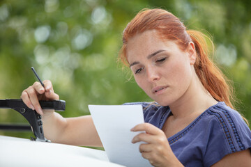 satisfied woman is installing the rack roof