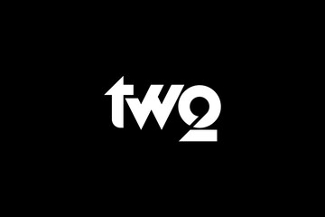 Text logo for numbers Two letter logo design, Number typography. 