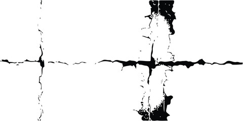 Cracked surface, grunge texture, white background, destruction.Grunge Wall Texture Featuring Cracks and Surface Destruction