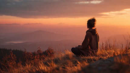 silhouette of a man in a field
