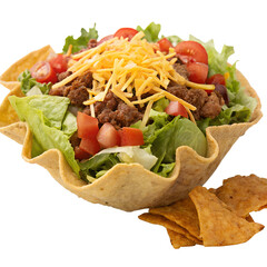 Taco Salad Isolated on Transparent Background