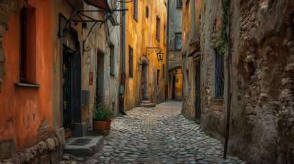 Fototapeta premium narrow street in venice