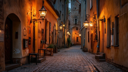 Fototapeta premium narrow street in the old town