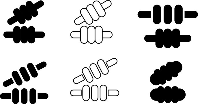  cricket bails icon set. playing cricket, isometric view. Sports equipment used by players for supporting wicket. agricultural field
