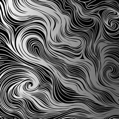 Black and white abstract marble background with fluid curves and swirling lines. Perfect for modern design, textile prints, posters, packaging, and digital projects. Vector illustration