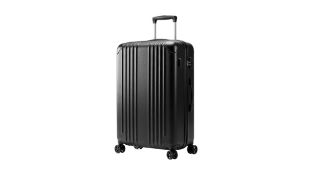 Preparing for the Journey A sleek black suitcase symbolizing adventure and the excitement of on transparent background