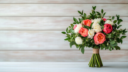 Vibrant peony bouquet whispers romance and renewal, perfect for Scandinavian Midsummer celebrations or an eccentric Victorian garden party