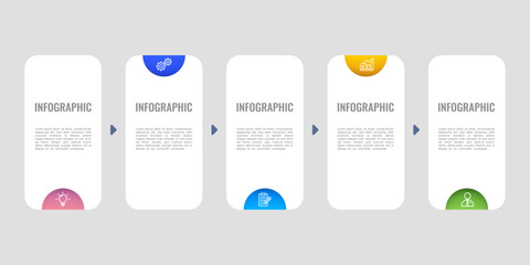 Modern timeline infographic 5 options.