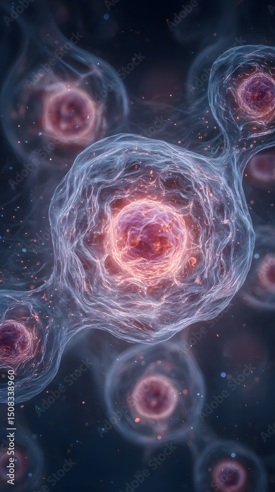 Poster a close up view of the complex and fascinating nano scale structures within biological cells reveali