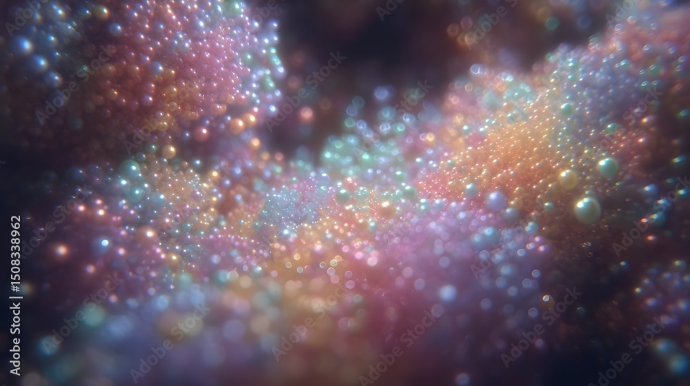 Poster abstract digital featuring a dynamic and captivating display of vibrant multicolored particles in fl