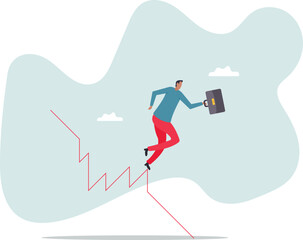 Investing in market downturn, recession or financial crisis, short sell or make profit in stock market, crypto currency decline .character for design.
