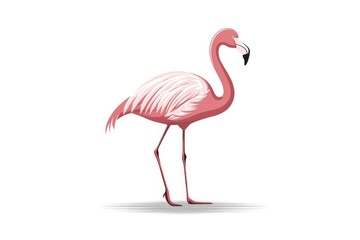 Fototapeta premium Flamingo animal bird white background.