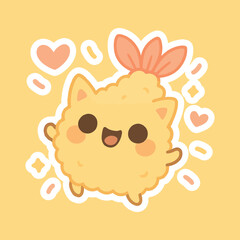 Kawaii sushi mascot in cartoon style Cute shushi menu