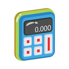 An amazing 2d icon representing a digital calculator