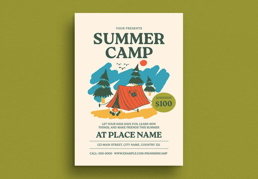 Retro Summer Camp Event Flyer