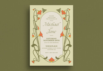 Victorian Flower Wedding Invitation