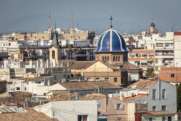 Obraz premium Aerial view of Valencia city from Serranos towers, must-see Valencia, Spain