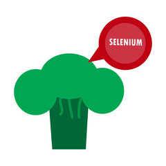 Broccoli with selenium illustration