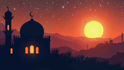 happy islamic new year banner with decorative pattern
