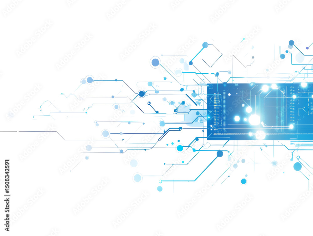 Aufkleber Advanced technology scheme with connected circuits and microchip illustration