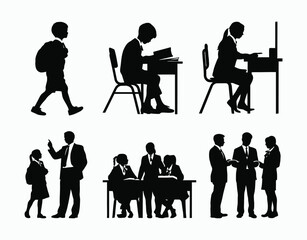 Minimal Back to School Silhouette EPS Vector Illustration