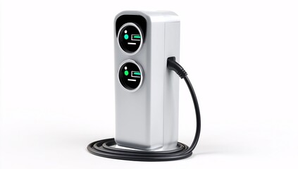 Fast-charging EV station with two connectors and a weatherproof casing