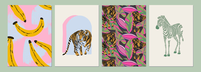 Collection of Tropical Animal and Botanical Art Prints