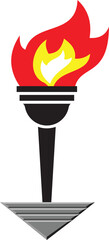 Stylized Torch with Flames | Event & Presentation Graphic Symbol