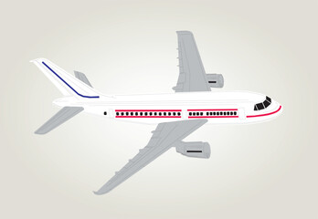 Fototapeta premium White Passenger Airplane in Flight Illustration | Airplane Vector Art