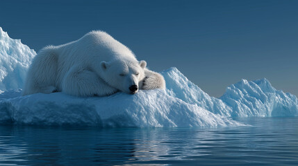 Fototapeta premium polar bear on ice