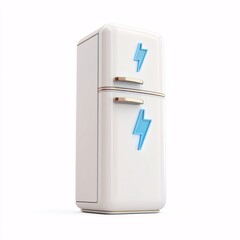 3D electric fridge with freezer, offering space-saving cold storage.