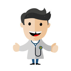cute smiling doctor – vector illustration