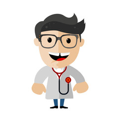 cute smiling doctor – vector illustration