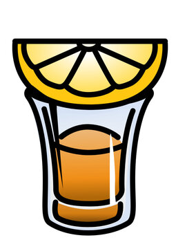 Illustration of one shot with lemon