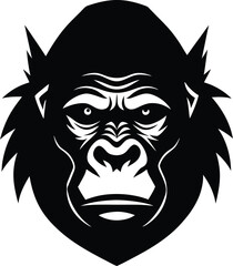Obraz premium gorilla head icon silhouette on white background (3).eps