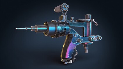 3D rendered electric tattoo gun, isolated on white backdrop