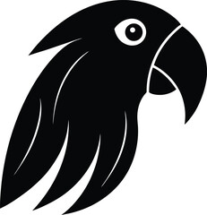 Obraz premium parrot head icon silhouette on white background (1).eps